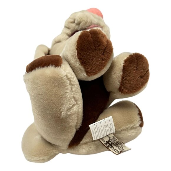 Vintage Wrinkles Ganz Dog Beige Plush Tag 10 in with Bone and Tags 1984 - Picture 11 of 16